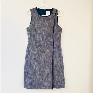 J. Crew | Tweed Wrap Navy Blue Career Dress